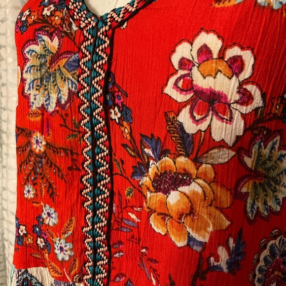 Patrons of Peace women’s Sleeveless High Low Peplum Floral Top Size Medium - Picture 8 of 10